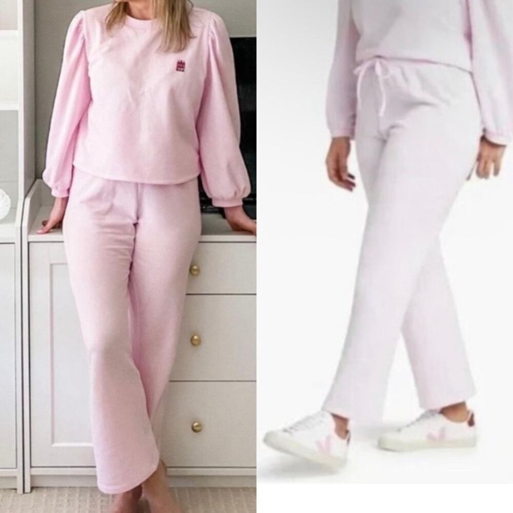 Hill House Home Sz S Teddy Sweatpants in Light Pink Cozy Loungewear Joggers
